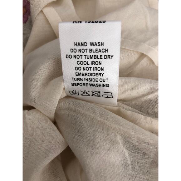 Tularosa Women's Small Floral Embroidered Romper in Cream - Picture 7 of 7